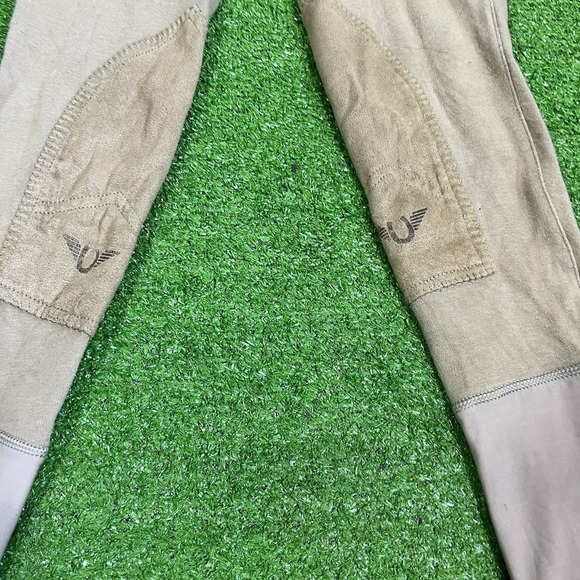 Tuff Rider Youth Equestrian Riding Tights SZ 14 Breeches (3) Khaki Riding Pants - Picture 10 of 16